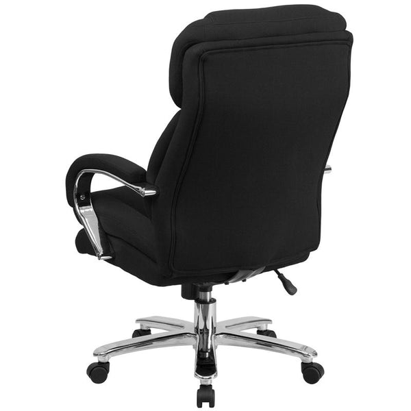 Flash Furniture HERCULES Series 24/7 Intensive Use Big & Tall 500 lb. Rated Black Fabric Executive Swivel Chair with Loop Arms - GO-2078-GG