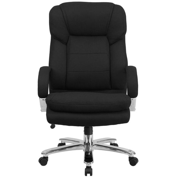 Flash Furniture HERCULES Series 24/7 Intensive Use Big & Tall 500 lb. Rated Black Fabric Executive Swivel Chair with Loop Arms - GO-2078-GG