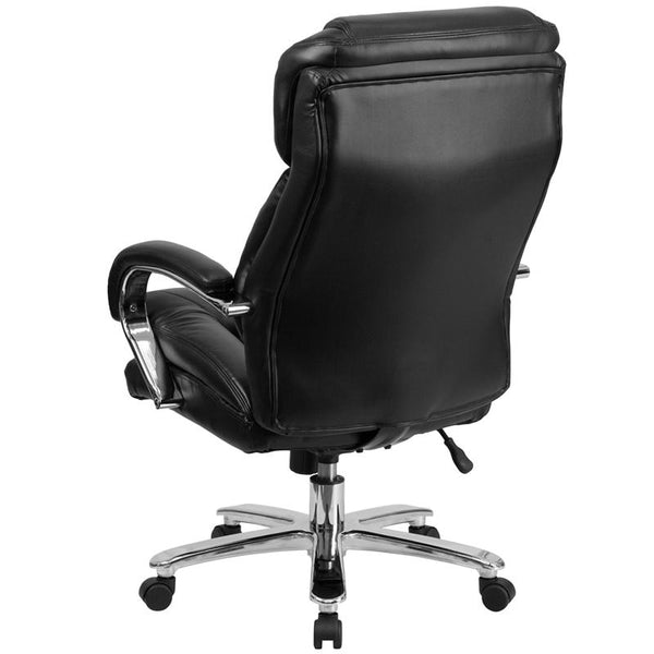 Flash Furniture HERCULES Series 24/7 Intensive Use Big & Tall 500 lb. Rated Black Leather Executive Swivel Chair with Loop Arms - GO-2078-LEA-GG