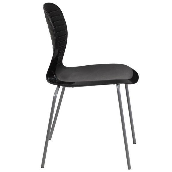 Flash Furniture HERCULES Series 551 lb. Capacity Black Stack Chair - RUT-3-BK-GG