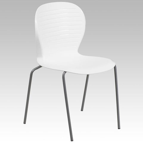 Flash Furniture HERCULES Series 551 lb. Capacity White Stack Chair - RUT-3-WH-GG