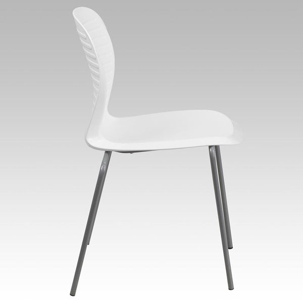 Flash Furniture HERCULES Series 551 lb. Capacity White Stack Chair - RUT-3-WH-GG