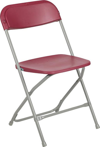 Flash Furniture HERCULES Series 650 lb. Capacity Premium Red Plastic Folding Chair - LE-L-3-RED-GG