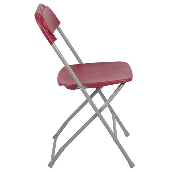 Flash Furniture HERCULES Series 650 lb. Capacity Premium Red Plastic Folding Chair - LE-L-3-RED-GG