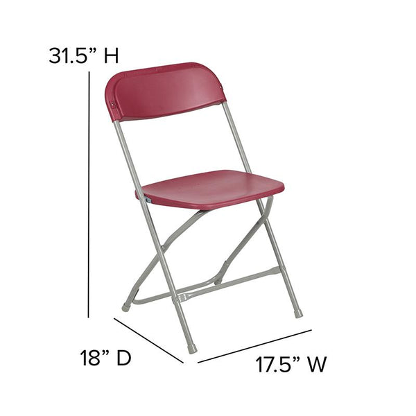 Flash Furniture HERCULES Series 650 lb. Capacity Premium Red Plastic Folding Chair - LE-L-3-RED-GG