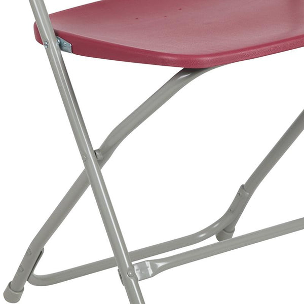 Flash Furniture HERCULES Series 650 lb. Capacity Premium Red Plastic Folding Chair - LE-L-3-RED-GG