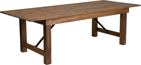 Flash Furniture HERCULES Series 8' x 40" Rectangular Antique Rustic Solid Pine Folding Farm Table - XA-F-96X40-GG