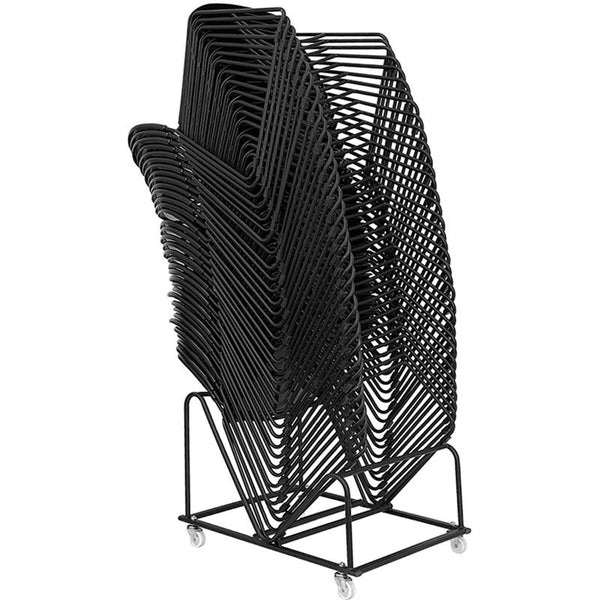 Flash Furniture HERCULES Series 880 lb. Capacity Black Ultra-Compact Stack Chair with Black Frame - RUT-188-BK-GG