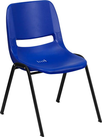 Flash Furniture HERCULES Series 880 lb. Capacity Blue Ergonomic Shell Stack Chair - RUT-EO1-BL-GG