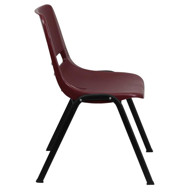 Flash Furniture HERCULES Series 880 lb. Capacity Burgundy Ergonomic Shell Stack Chair - RUT-EO1-BY-GG