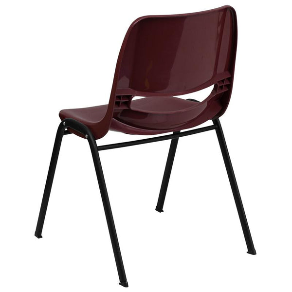 Flash Furniture HERCULES Series 880 lb. Capacity Burgundy Ergonomic Shell Stack Chair - RUT-EO1-BY-GG