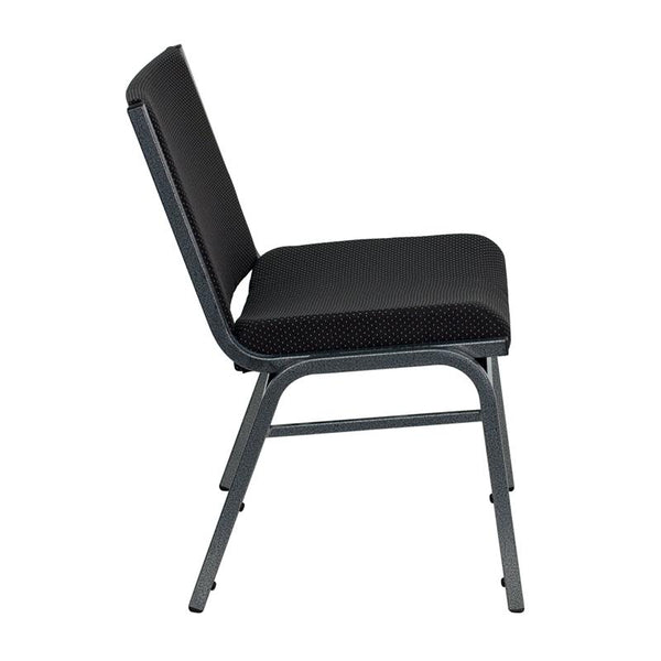 Flash Furniture HERCULES Series Big & Tall 1000 lb. Rated Black Fabric Stack Chair - XU-60555-BK-GG