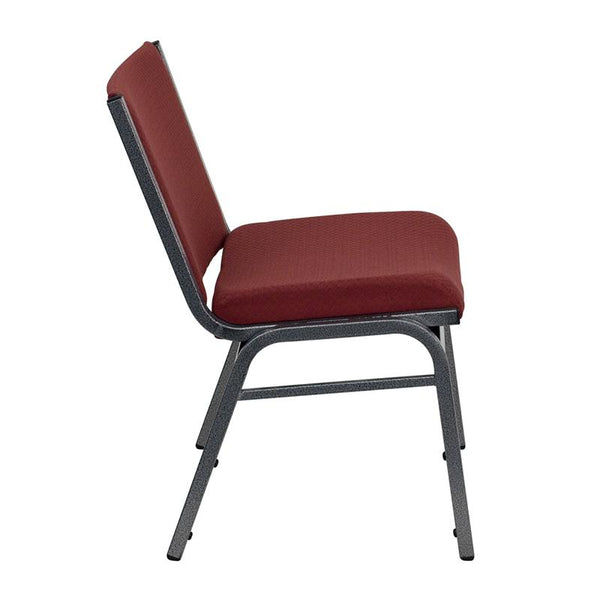 Flash Furniture HERCULES Series Big & Tall 1000 lb. Rated Burgundy Fabric Stack Chair - XU-60555-BY-GG