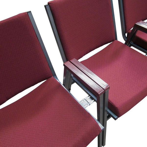 Flash Furniture HERCULES Series Big & Tall 1000 lb. Rated Burgundy Fabric Stack Chair - XU-60555-BY-GG