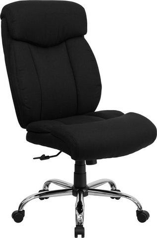 Flash Furniture HERCULES Series Big & Tall 400 lb. Rated Black Fabric Executive Swivel Chair and Chrome Base - GO-1235-BK-FAB-GG