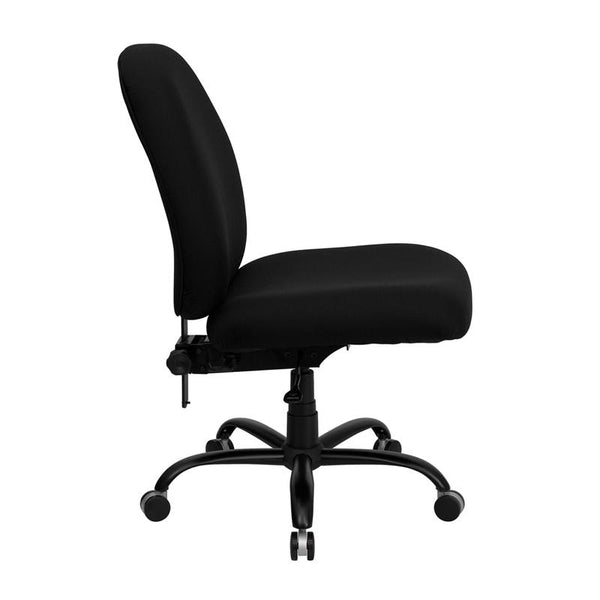 Flash Furniture HERCULES Series Big & Tall 400 lb. Rated Black Fabric Executive Swivel Chair with Adjustable Back Height - WL-715MG-BK-GG