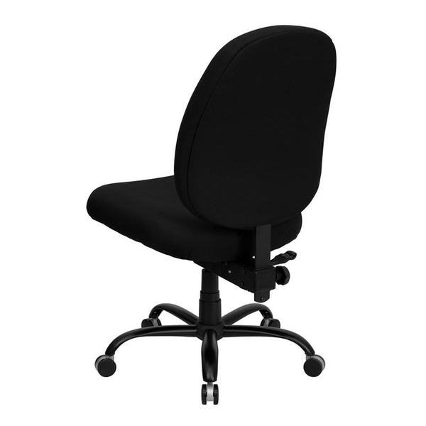 Flash Furniture HERCULES Series Big & Tall 400 lb. Rated Black Fabric Executive Swivel Chair with Adjustable Back Height - WL-715MG-BK-GG