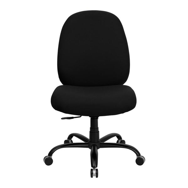 Flash Furniture HERCULES Series Big & Tall 400 lb. Rated Black Fabric Executive Swivel Chair with Adjustable Back Height - WL-715MG-BK-GG