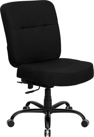 Flash Furniture HERCULES Series Big & Tall 400 lb. Rated Black Fabric Executive Swivel Chair with Rectangular Back - WL-735SYG-BK-GG