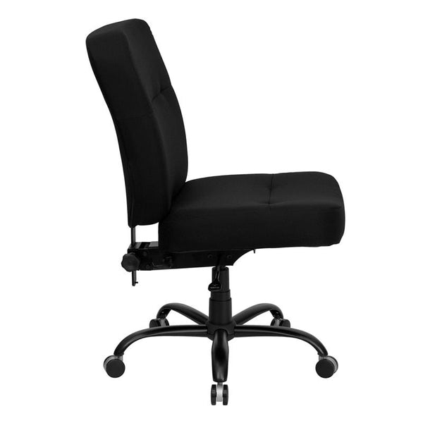 Flash Furniture HERCULES Series Big & Tall 400 lb. Rated Black Fabric Executive Swivel Chair with Rectangular Back - WL-735SYG-BK-GG