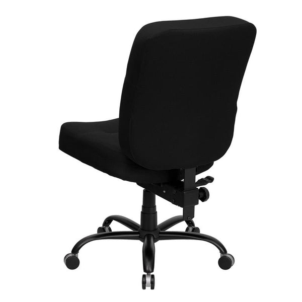 Flash Furniture HERCULES Series Big & Tall 400 lb. Rated Black Fabric Executive Swivel Chair with Rectangular Back - WL-735SYG-BK-GG