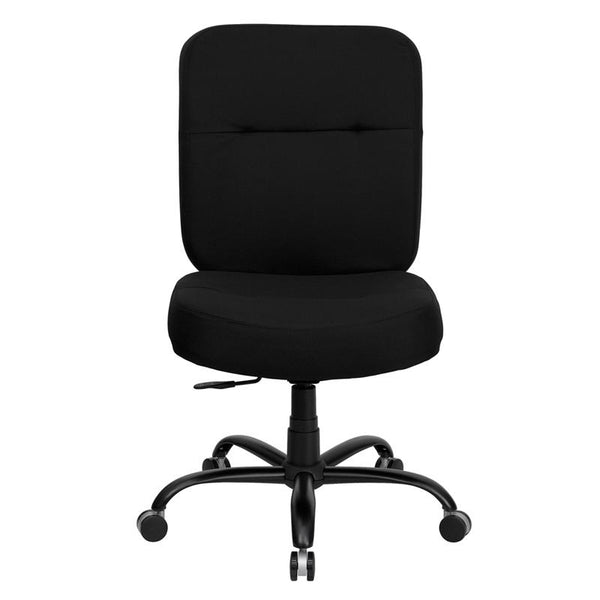 Flash Furniture HERCULES Series Big & Tall 400 lb. Rated Black Fabric Executive Swivel Chair with Rectangular Back - WL-735SYG-BK-GG