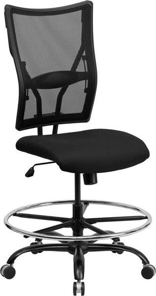 Flash Furniture HERCULES Series Big & Tall 400 lb. Rated Black Mesh Drafting Chair - WL-5029SYG-D-GG