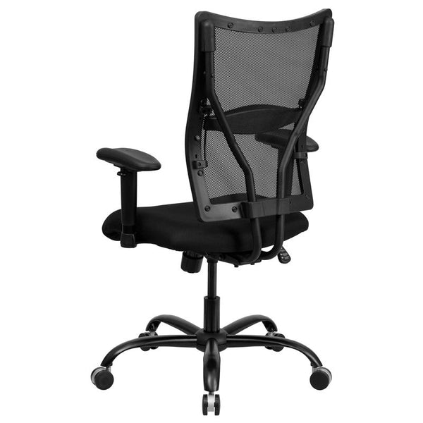 Flash Furniture HERCULES Series Big & Tall 400 lb. Rated Black Mesh Executive Swivel Chair with Adjustable Arms - WL-5029SYG-A-GG