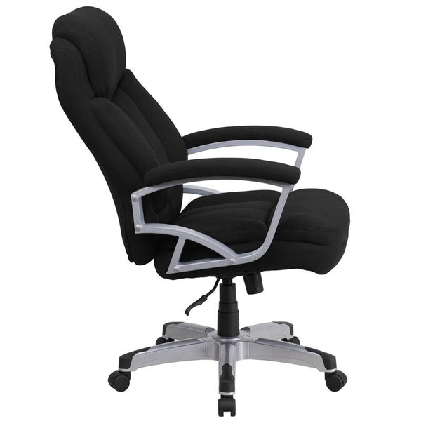 Flash Furniture HERCULES Series Big & Tall 500 lb. Rated Black Fabric Executive Swivel Chair with Arms - GO-1850-1-FAB-GG