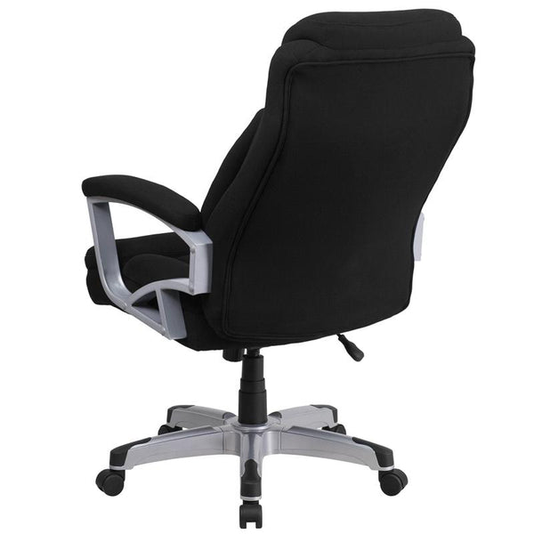 Flash Furniture HERCULES Series Big & Tall 500 lb. Rated Black Fabric Executive Swivel Chair with Arms - GO-1850-1-FAB-GG