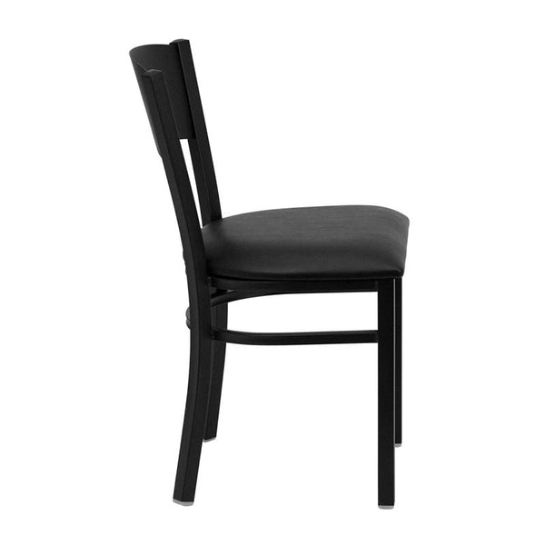 Flash Furniture HERCULES Series Black Circle Back Metal Restaurant Chair - Black Vinyl Seat - XU-DG-60119-CIR-BLKV-GG