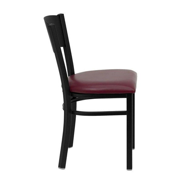 Flash Furniture HERCULES Series Black Circle Back Metal Restaurant Chair - Burgundy Vinyl Seat - XU-DG-60119-CIR-BURV-GG