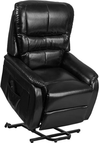 Flash Furniture HERCULES Series Black Leather Remote Powered Lift Recliner - CH-US-153062L-BK-LEA-GG