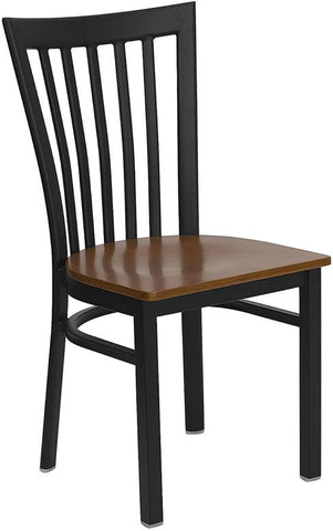 Flash Furniture HERCULES Series Black School House Back Metal Restaurant Chair - Cherry Wood Seat - XU-DG6Q4BSCH-CHYW-GG