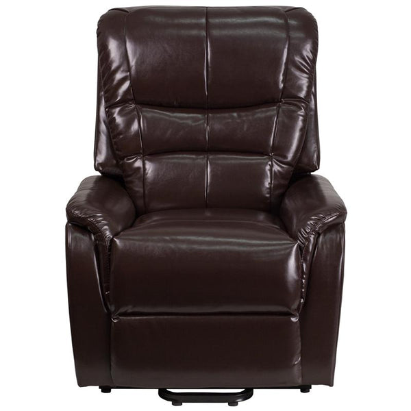 Flash Furniture HERCULES Series Brown Leather Remote Powered Lift Recliner - CH-US-153062L-BRN-LEA-GG