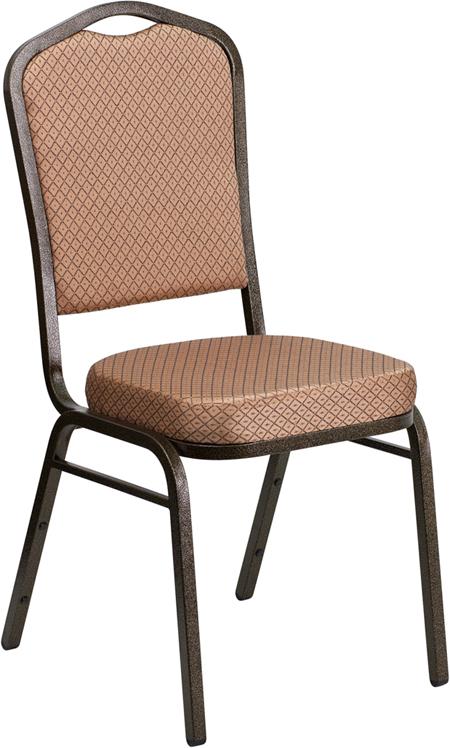 Flash Furniture HERCULES Series Crown Back Stacking Banquet Chair in Gold Diamond Patterned Fabric - Gold Vein Frame - FD-C01-GOLDVEIN-GO-GG