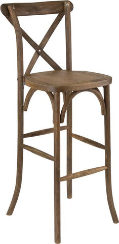 Flash Furniture HERCULES Series Dark Antique Wood Cross Back Barstool - XA-X-BAR-GO-GG