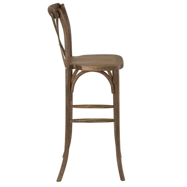 Flash Furniture HERCULES Series Dark Antique Wood Cross Back Barstool - XA-X-BAR-GO-GG