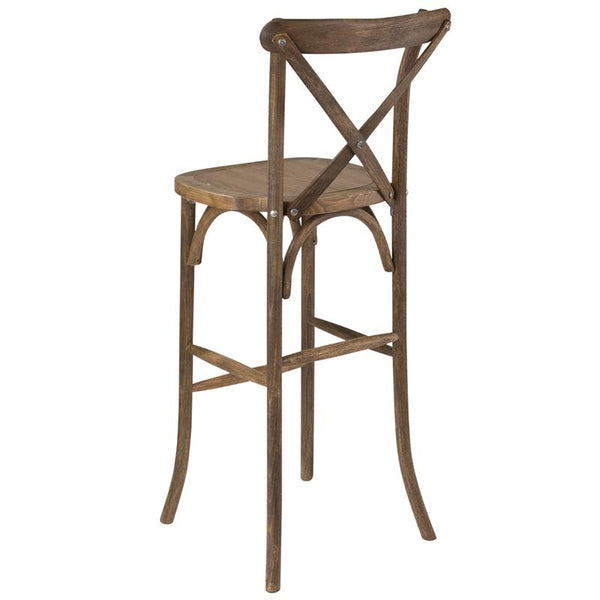 Flash Furniture HERCULES Series Dark Antique Wood Cross Back Barstool - XA-X-BAR-GO-GG