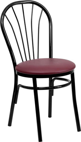 Flash Furniture HERCULES Series Fan Back Metal Chair - Burgundy Vinyl Seat - XU-698B-BGV-GG