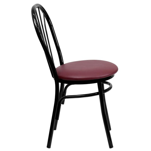 Flash Furniture HERCULES Series Fan Back Metal Chair - Burgundy Vinyl Seat - XU-698B-BGV-GG