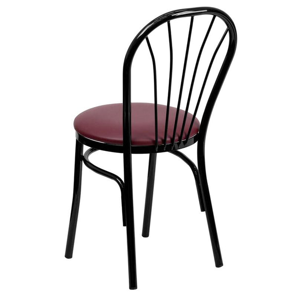 Flash Furniture HERCULES Series Fan Back Metal Chair - Burgundy Vinyl Seat - XU-698B-BGV-GG