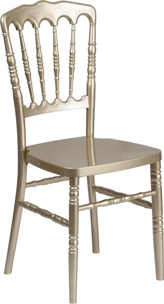 Flash Furniture HERCULES Series Gold Resin Stacking Napoleon Chair - LE-L-MON-GD-GG