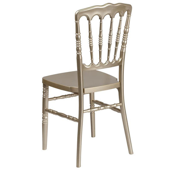 Flash Furniture HERCULES Series Gold Resin Stacking Napoleon Chair - LE-L-MON-GD-GG