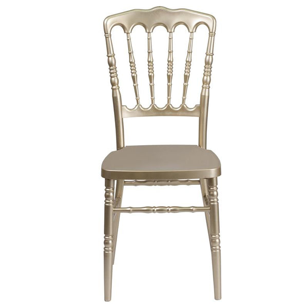 Flash Furniture HERCULES Series Gold Resin Stacking Napoleon Chair - LE-L-MON-GD-GG