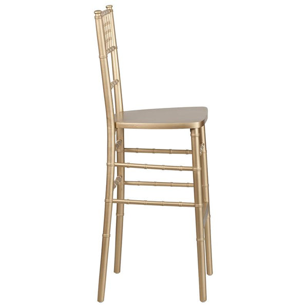 Flash Furniture HERCULES Series Gold Wood Chiavari Barstool - XA-CH-BAR-GO-GG