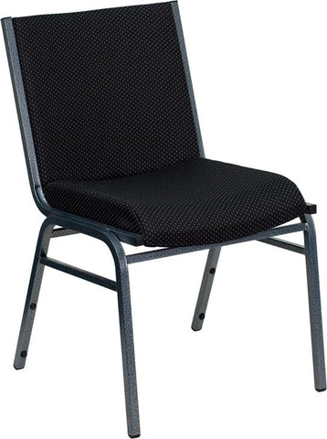 Flash Furniture HERCULES Series Heavy Duty Black Dot Fabric Stack Chair - XU-60153-BK-GG