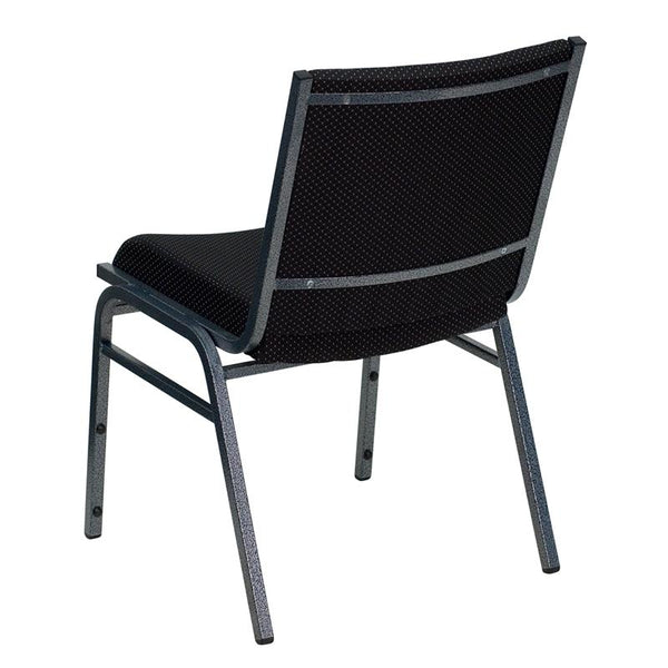 Flash Furniture HERCULES Series Heavy Duty Black Dot Fabric Stack Chair - XU-60153-BK-GG