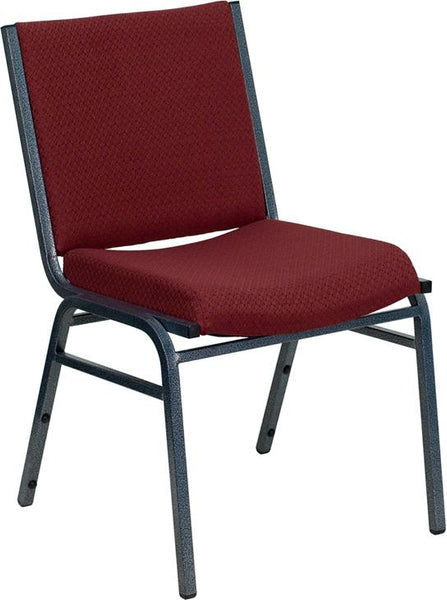 Flash Furniture HERCULES Series Heavy Duty Burgundy Patterned Fabric Stack Chair - XU-60153-BY-GG