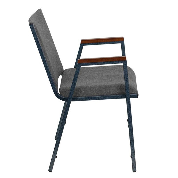 Flash Furniture HERCULES Series Heavy Duty Gray Fabric Stack Chair with Arms - XU-60154-GY-GG